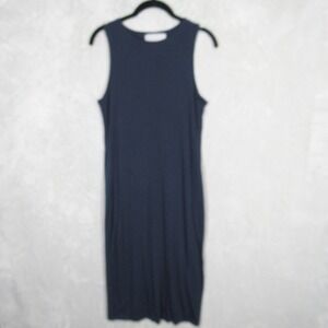 NYLAND Navy Blue Sleeveless Midi Dress Women's Size Large Rayon Modal Spandex